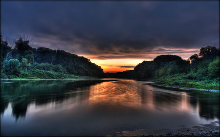 excellent-nature - trees, water, nature, rivers, landscape, sunsets, reflection, sky