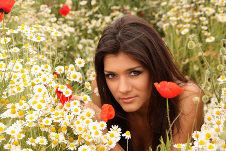 Girl in Flowers - picture, in flowers, girl, beautiful