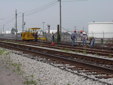 Fix the broken - train, tracks, railroad, men