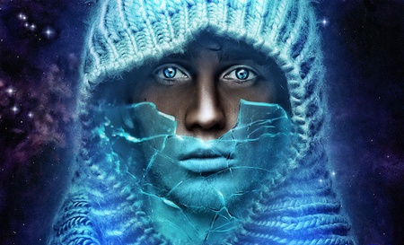 Blue Dream - abstract, blue, eyes, man, dream, cg, fantasy, creation, face, 3d, nice