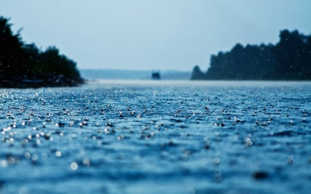 Blue drops - blue, photography, rain, water, drops