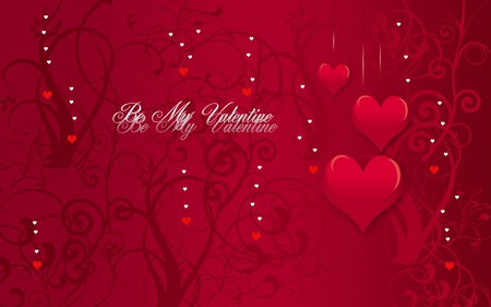 BE MY VALENTINE - red, wallpaper, valentine, heart