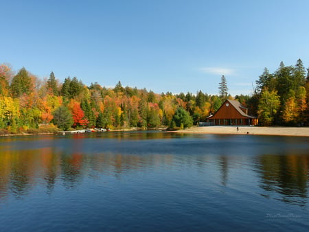 Canoe lake - lake, forest, landscape, canada, tree