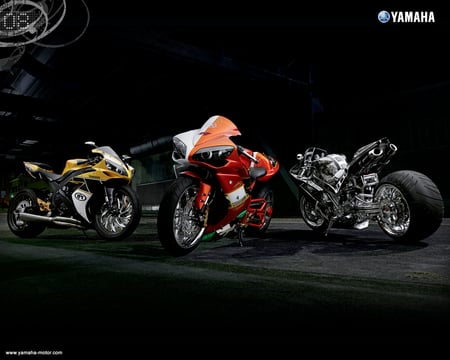 yamaha motor - three, bikes, motors, yamaha