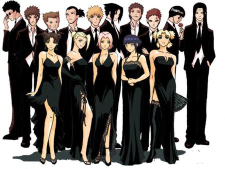 Naruto Formal - anime, hinata, temari, sakura, naruto