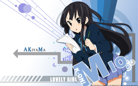 mio - anime, school unionform, cute, mio