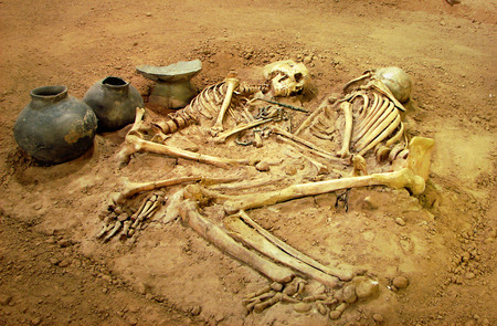 Still in love, after all these years - dirt, people, skeleton, vase