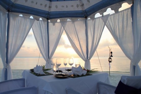 Maldives - maldives, sunset, romantic, sea, resort