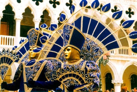 Venetian carnival - mask, blue, carnival, venice