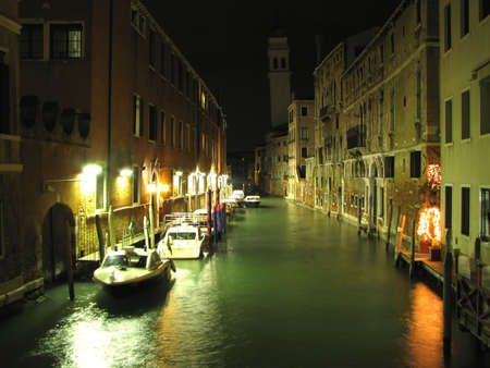 Venice - night, canal, gondola, venice