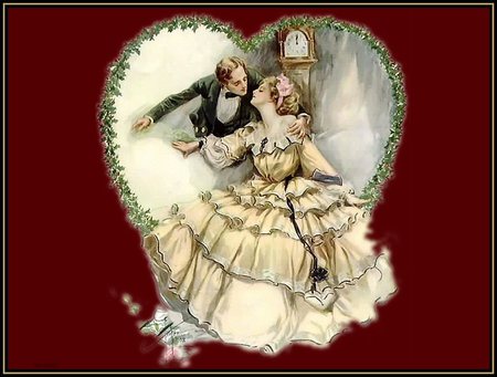 I love you harrison - woman, valentine, victorian, kiss, love, man