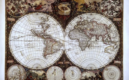 World map - map, abstract, photography, old