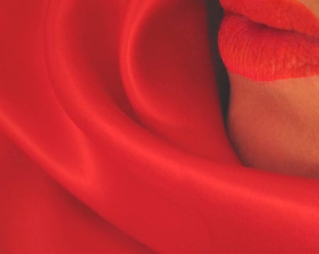 Silk and Satin - beauty, sexy, silk, lips, photography, elegant, abstract, satin, red, photo, textures