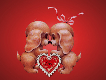 Cute Valentines Day Dogs - dogs, cute, valentines, day