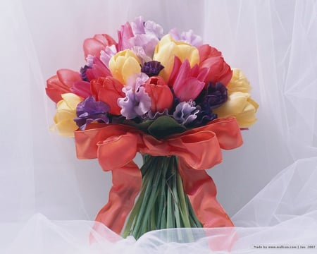 beautiful bouquet - tulips, fullcolours, beautiful, bouquet, red decoration