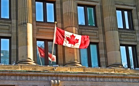 Canadian Flag - canadian, modern, architecture, flag, building