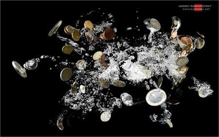 Money - splash, money, foreing, coins