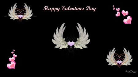 Happy Valentines Day - abstract, valentine, firefox persona, angel wings, hearts