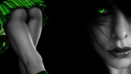 Hi volteg green - sexy, scurt, girl, green, eye