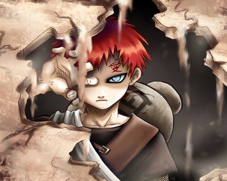 Sand Defense - gaara, anime, naruto, gourd, sand