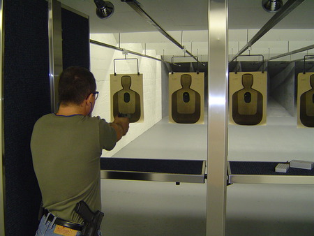 Shooting range - woman, target, other, man