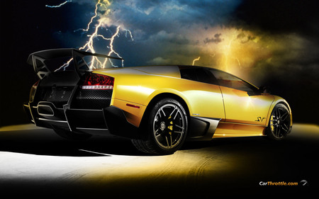 Lamborghini Murcielago lp670 4 sv - fast, lamborghini, murcielago, yellow, supercar, lightning