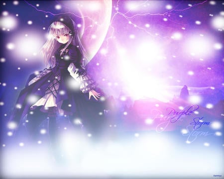 Wonderful lights - anime, weapon, girl, light