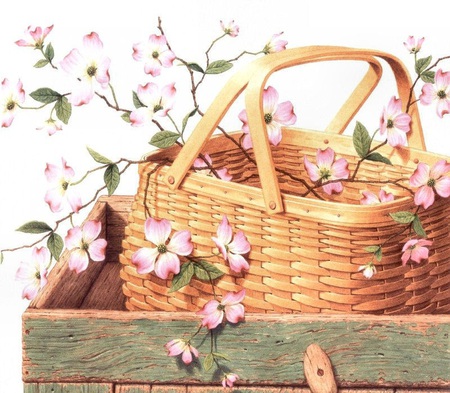                 simple - basket, blossom, handles, box, flower