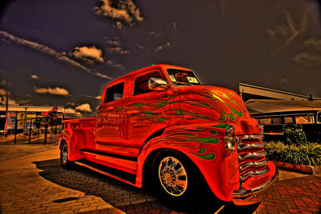 Big Red Truck - truck, cars, auto, custom rides