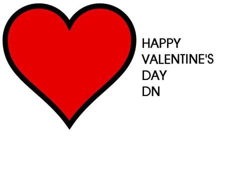 Valentine Greeting for DN - black, white, heart, red, valentine, greeting