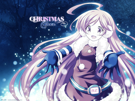 Merry Christmas! - xmas, girl, christmas, dark, cool, vocaloid, snow, blue, sweet, cute