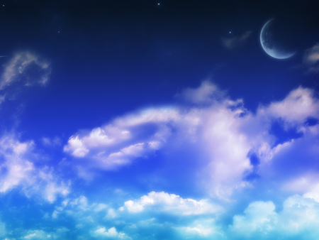 Heavenly skies - cloud, moon, sky, nature