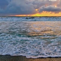 Beach ocean sunset