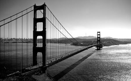 Golden Sunlight - white, architecture, black, photograph, bridges