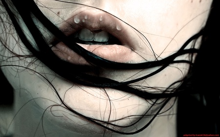 lips - woman, face, lips, hair