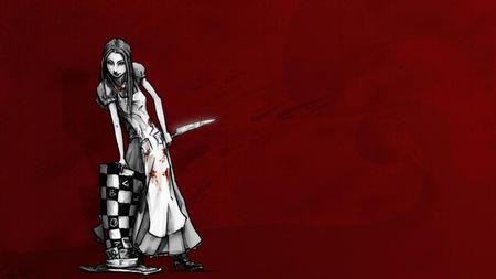 Evil Alice - alice, hat, red, evil, blood, knife