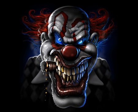 Circus Nightmare - abstract, clown, fantasy, artwork, evil, dark