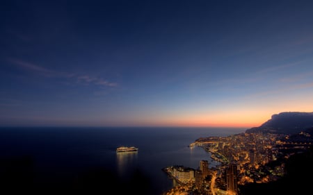 Good Night Monaco - coast, beautiful, colors, city, night, architecture, modern, twilight, clear, dusk