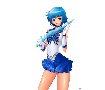 sailor mercury - sailor, blue, mercury, sword, water goodess