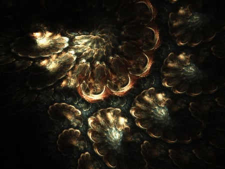 GoldenAbstract - artistic, abstract, textures, shades, patterns, fractal