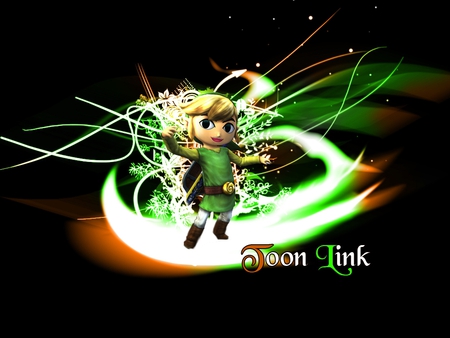 Toon link streak lights - green, video games, zelda, lights, streak