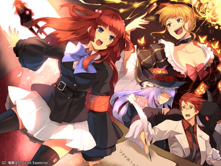 umineko_no_naku_koro_ni - hanokage, red hair, beatrice, blonde hair, blue eyes