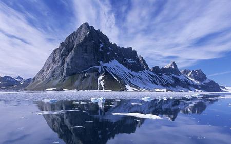 Reflection - water, reflection, nature, mountain, snow