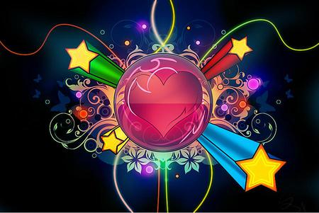 Heart - vector, abstract, stars, heart