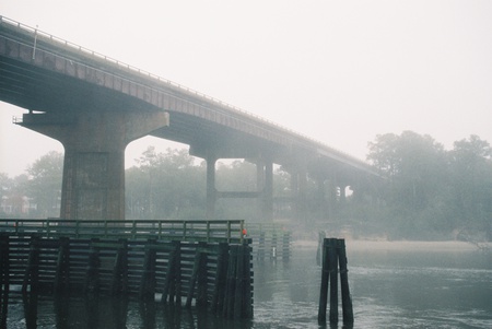 Foggy Bridge - fog, bridge, phtography, river