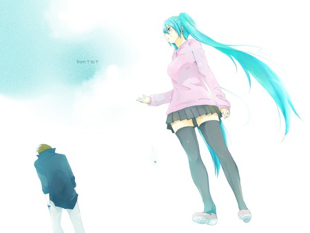 From Y to Y - tears, vocaloid, sad, heartbroken, hatsune miku, love, sky