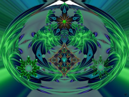 A Green Outlook - eye candy, collage, 3d, fractal, abstract