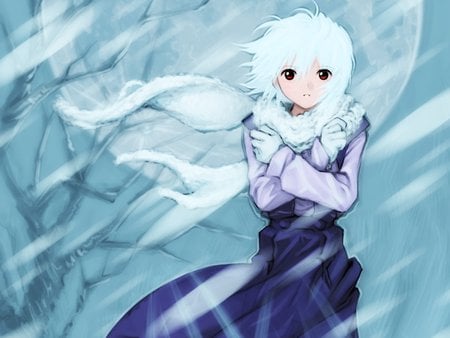 frozen - girl, anime, blue, red