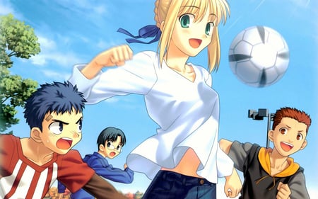 football saber - saber, football, anime, boys, girl