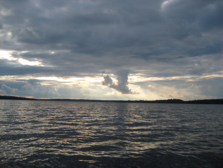 Sky Meets Lake - cloud, sky, lake, light, nature, sun